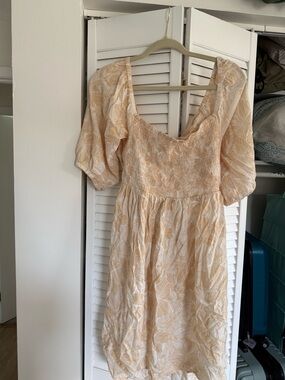 Roxy Dress - Puff Sleeve Smocked Waist Floral Pattern